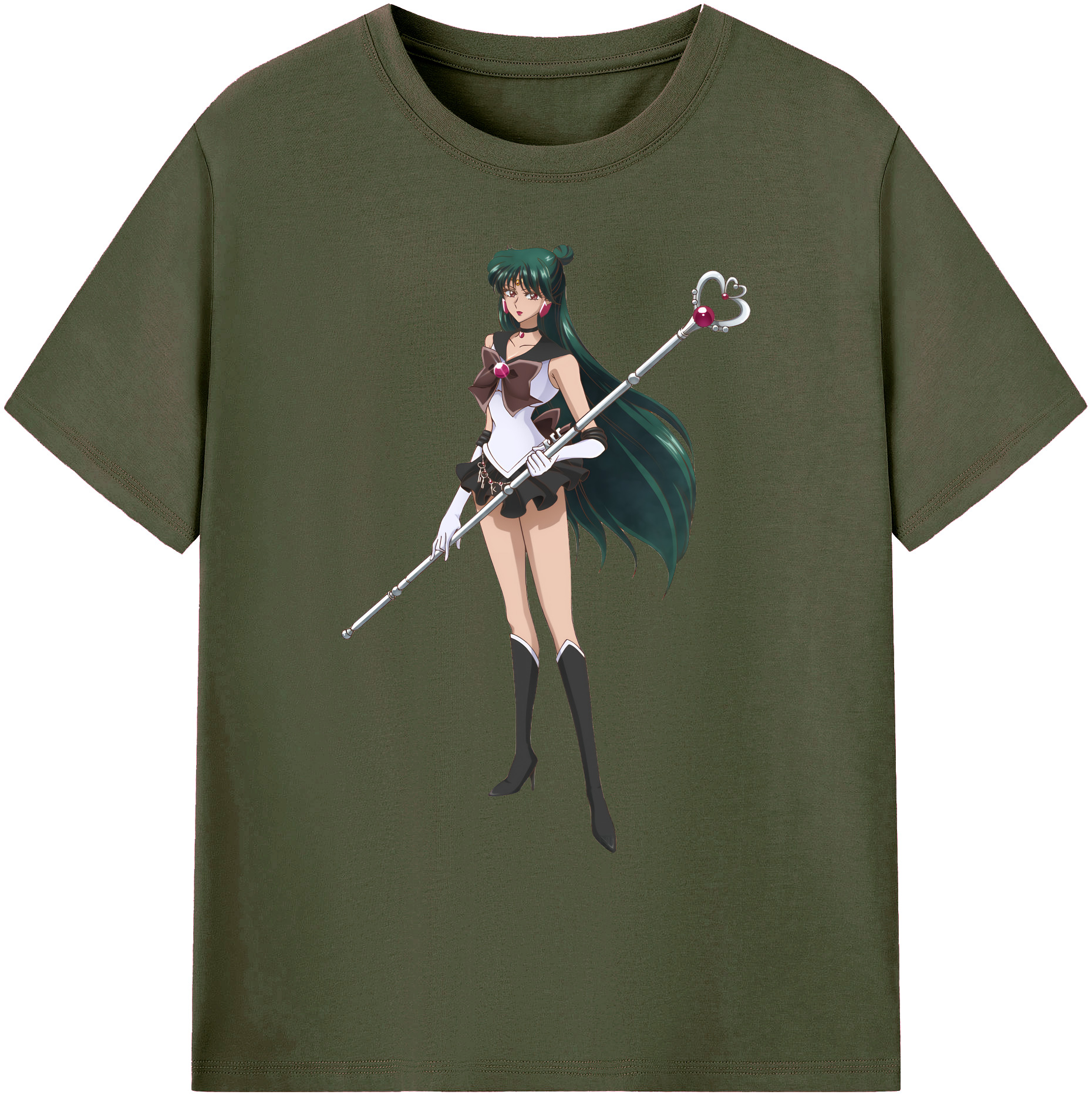 （画像用） 美少女戦士セーラームーン 冥王せつな Sailor Moon Meiou Setsuna 綿100％ メンズ半袖Tシャツ｜肌触りやわらか＆通気性